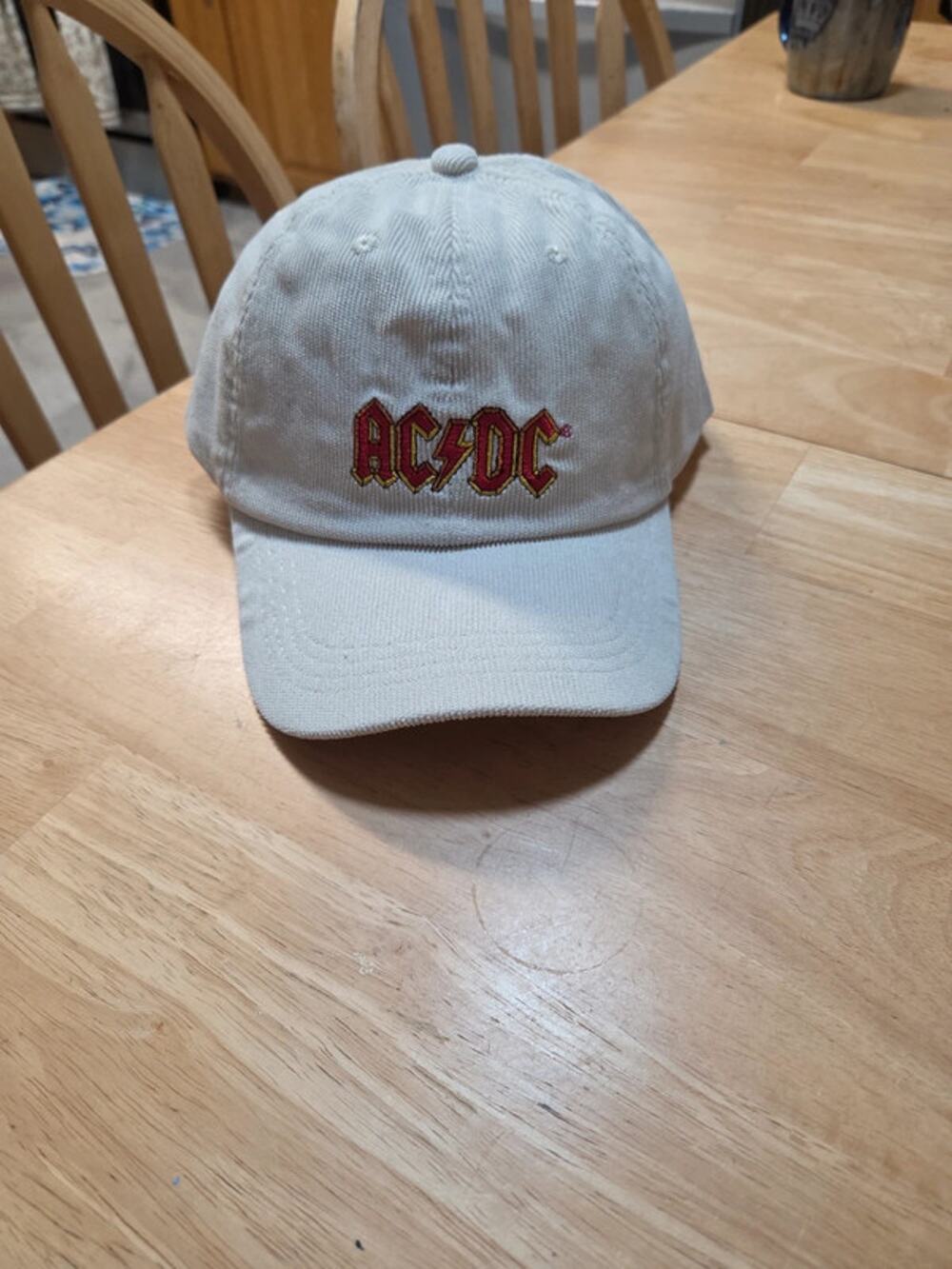 ACDC Corduroy Hat NWT Beige Adjustable Strapback Rock Band Cap